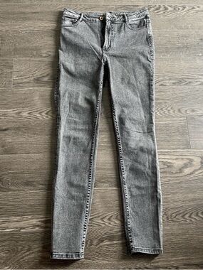 Zara High Waisted Grey Skinny Jeans
